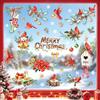 Tanlaby Adesivi per Finestre Natale Merry Chrismas Vetrofanie per Finestra | Adesivo per Vetri Usignolo Poinsettia Pigne Rami di Pino Decorazioni Natalizie per Negozio porta Vetro Specchio
