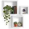 PREMIER Housewares 2402798 Set di 3 Cubi da Parete, MDF, Rivestimento PVC, Bianco
