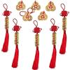XHBTS 5 monete fortunate del nodo cinese del Feng Shui Monete I-Ching Fortune e 5 monete cinesi del Feng Shui per buona fortuna e sana