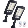 MOKEKA Faretto Solare LED Esterno 240 LEDs, Lampada con Sensore di Movimento e Telecomando, 3 Modalità Regolabili, IP65 Impermeabile, Perfetto per Giardino, Terrazzo, Ingresso, Garage (Pacco da 2)