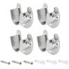 Ruidee Set di 4 supporti per tubi tondi, 25 mm, a forma di U, in acciaio inox, per stendibiancheria (FL/Silver/25 mm)