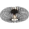 meineWunschleuchte Lampada da soffitto con paralume in metallo nero opaco, Ø 50 cm