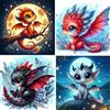 FLAJZ Diamond Painting per bambini, confezione da 4 simpatici animali, per bambini dai 6, 7, 8, 9, 10, 11, 12 anni, fai da te, mosaico, regalo di Natale, 15 x 15 cm