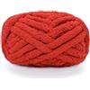 Zituop Filato di ciniglia super morbido per lavori a maglia per coperte a mano, filato jumbo per coperte, rosso