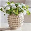 DN DECONATION Vaso da fiori in cemento beige con nodi, rustico, per erba della pampa e fiori secchi, decorazione per la casa in stile bohémien, per soggiorno, tavolino da caffè, mensola e bagno