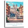 Printerland Quadri Moderni Città Paesaggio Quadro moderno da Parete Stampa su tela Canvas Decorazione muro B&B Camera da letto Ufficio Soggiorno Salone (Roma, 30x40 cm, Canvas intelaiato)