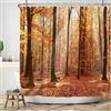 SDOTPMT 105x160cm Autunno Foresta Doccia Tenda Leaf Plant Foto in Parco Nazionale Vasca Bagno Campagna Decor Con Ganci