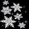 FHRYNA 35 Pezzi Fiocchi di Neve Decorativi in Acrilico, 3 Dimensioni (Grande 8.3cm, Media 5.5cm, Piccola 4.5cm) + Filo di Nylon Trasparente 0.5mm (30m)