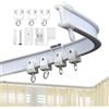 szdealhola - Binario flessibile per tende, in lega metallica e plastica pieghevole, da fissare al soffitto accanto alla finestra, con gancetti, White, 100cm Ceiling Mount