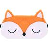 WSOAFVK Maschera per Dormire Volpe dei Cartoni Animati, Mascherina Occhi in Peluche Arancione, Copertura Notturna per Pisolino e Viaggio, Adatta a Bambini Uomini e Donne