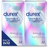 Durex Preservativi invisibili, extra sensitivi, 2 x 12 Preservativi Duplo Pack, colore argento, 24 pezzi