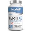 Feralive Laboratories Ferti X8 60 Capsule - Maca Nera + KSM-66® Ashwagandha + Fenogreco + Shilajit + Zinco - Integratore per Fertilità Mascolare, Testosterone e Vitalità