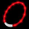 PRECORN USB Collare luminoso di silicone Collare per cane Collare luminoso per cane ricaricabile (Misura S-L cm 18-65 accorciabile) di colore rosso Marchio PRECORN