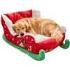 Generico Divertente Cuccia Per Cani, Cuccia Per Cani In Peluche Con Slitta Natalizia | Divanetto Antiscivolo Per Piccoli Animali Domestici, Comode Cucce Per Cani Di Natale, Per Animali Domestici Da Interno