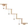 Mimoqk Wooden Cat Wall Stairs - Climbing Furniture with Scratching Bed | Cat Furniture for Indoor Outdoor Ceiling Corner Door Bedroom Living Room