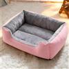 Mateju Cuccia Cane di Peluche, Rettangolare Lettino Cane Interno in Peluche Morbida Letto Gatto Cuccia Lettino Lavabile per Animali Domestici, per Piccolo e Media (Rosa,M-55 * 41 * 15cm)