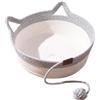 Generic Cuccia per gatti in cotone intrecciato con giocattolo | Cotone naturale, traspirante, portatile, facile, semi-chiuso, giocattolo, gratta