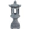 Hosrivae Lanterna a pagoda a energia solare Zen: robusta resina per esterni, decorazione da giardino asiatico con illuminazione solare automatica, lampada impermeabile per cortile, patio, prato