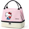 Hemasa Hello Kitty, borsa termica per il pranzo, portatile, pieghevole, isolata, per ufficio, scuola, picnic