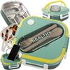 Generico KIT Porta Pranzo con 3 Scomparti 1, Interno ACCIAIO INOX, Scatola Colazione Pranzo, Contenitore Posate, Adatto Microonde, 1400 ml Lunch Box, Lavoro, Ufficio, Picnic, Scuola