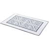 SpazioTessile Tappeto Sardo o set jaquard Bicolore Cotone Bagno Camera Cucina 5 misure 01P (Panna Blu, 60x120)
