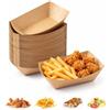 Dexpally 100 Pezzi Barchette Finger Food Vassoi in Cartone Kraft | Impermeabili Olio Degradabili Ciotole USA e Getta per Patatine Fritte Snack Macaron e Feste Picnic (13 x 9,2 x 3,6cm)