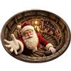 Generic Tappeto rotondo natalizio 3D, illusione ottica, tappeto natalizio con Babbo Natale, portale magico a tema Babbo Natale, tappeto decorativo, divertente decorazione per le vacanze, antiscivolo, per