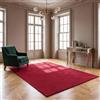 VIMODA Tappeto lavabile a pelo corto, antiscivolo e morbido, in tinta unita, per soggiorno, camera da letto, cucina e cameretta dei bambini, colore: rosso, dimensioni: 160 x 220 cm