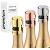 WOTOR 3 pezzi tappo per spumante, tappo champagne professionale in acciaio inox, tappo vino frizzante riutilizzabile, tappo per prosecco, a prova di perdite, Mantieni fresco (Tricolore)