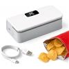 Generic Sigillatrice per sacchetti, Mini sigillatrice per sacchetti ricaricabile con 6 livelli di temperatura e display LED, termosigillatrice portatile per alimenti snack cucina，Bianco