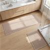Qixeva Tappeto Bagno Assorbent 2 Pezzi, Set di Tappetino Bagno Lavabile, Tappetini da Bagno Antiscivolo, Tappetino da Doccia per Soggiorno, Camera da letto, Cucina, Beige, 50x121cm + 43x61cm