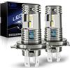 OVVOFPP Lampadine H4 LED Fari Auto e mMoto 36000LM 6000K 80W Bianco Freddo | LED H4 Per Fari Auto e mMoto, Dimensioni 1:1 Alogeno, Durata 60000+ ore,Fari Abbaglianti,Anabbaglianti,2 Pezzi