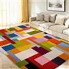 Generic Tappeto Salotto Arte Moderna 40 x 60 cm Tappeto Morbido Multicolore | Tappeto lavabile, motivo geometrico chic a blocchi di colore, leggero, antiscivolo, a pelo basso, per camera da letto, cucina
