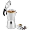 FLOVIA COOK BY NATURE Caffettiera Italiana in Alluminio 9 Tazze（450ml), Moka Express Caffettiera | Coperchio trasparente, Meccuccio Antigoccia, Manico Resistente al Calore, Macchine da Caffè per Casa e Campeggio