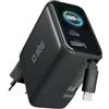SBS Pulse Power 100W USB-C, Tecnologia GaN, Power Delivery (PD 3.0 PPS) | Smart Display AI, Cavo USB-C Retrattie, Alimentatore con Ricarica Rapida, Caricatore per Notebook, Tablet, iPhone, Android