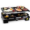 Alpina Raclette - Set di 8 padelle, 8 spatole, 1200-1400 Watt, termostato