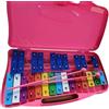 Aiwdeyi Xilófono Glockenspiel Metalófono 25 Tecche Metalliche Strumento,musicale di piastra di alluminio di 25 toni, percussionato a mano, con Custodia Amarillo,Metalófono Percussione Manuale