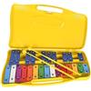Aiwdeyi Xilófono Glockenspiel Metalófono 25 Tecche Metalliche Strumento,musicale di piastra di alluminio di 25 toni, percussionato a mano, con Custodia Amarillo,Metalófono Percussione Manuale