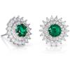 namana Orecchini Donna Doppio Halo con Cristalli e Zirconi 14 mm