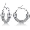 U7 Orecchini Donna a Cerchio 20-80mm in Acciaio/Oro/Nero | Orecchini a Cerchio Donna Acciaio Inossidabile Ipoallergenico Colore Argento/Oro/Nero Stile Minimalismo Regalo Donna