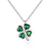 namana Collana Donna Quadrifoglio Verde con Zirconi