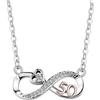 ZakiaHo 12 13 16 18 21 30 40 50 60 70 regali di compleanno per donne ragazze delicato regolabile amore cuore infinito placcato oro rosa collana con ciondolo in cristallo trasparente