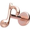 PIERCINGLINE Titanio Labret con Push Fit Notte - Oro rosa, nero, oro, argento