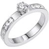 HeyMeili Anello Solitario Donna Acciaio Inossidabile e Cubica Zirconia, Anelli Fidanzamento Donne Pietre Taglio Rotondo, Fede Nuziale Matrimonio Promessa