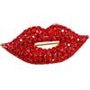 Spiritrain Spilla a forma di labbra rosse con strass, per San Valentino, elegante, sexy, bacio, bocca, bocca, con cristalli di zirconia cubica, per donne, matrimoni, matrimoni, feste di compleanno, abiti da