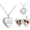 Lam Hub Fong Collana Personalizzata con Foto Medaglione di Cuore per Donna | Ciondolo in Acciaio Inossidabile con Foto per Mamma, Nonna, Regalo per Anniversario, San Valentino, Festa della Mamma, Natale
