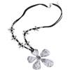 Pjeghbvop Elegante collana con ciondolo a forma di fiore strutturato, elegante catenina floreale per feste, accessorio da donna, accessorio alla moda