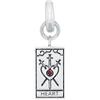 amor - Ciondolo Charm da Donna in Argento 925 - con Zircone - Design a Carte dei Tarocchi - AMR-P0098