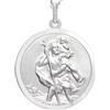 Alexander Castle - Ciondolo in argento Sterling con San Cristoforo, grande, con catena lunga 50 cm, diametro 27 mm