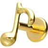 PIERCINGLINE Titanio Labret con Push Fit Notte - Oro rosa, nero, oro, argento
